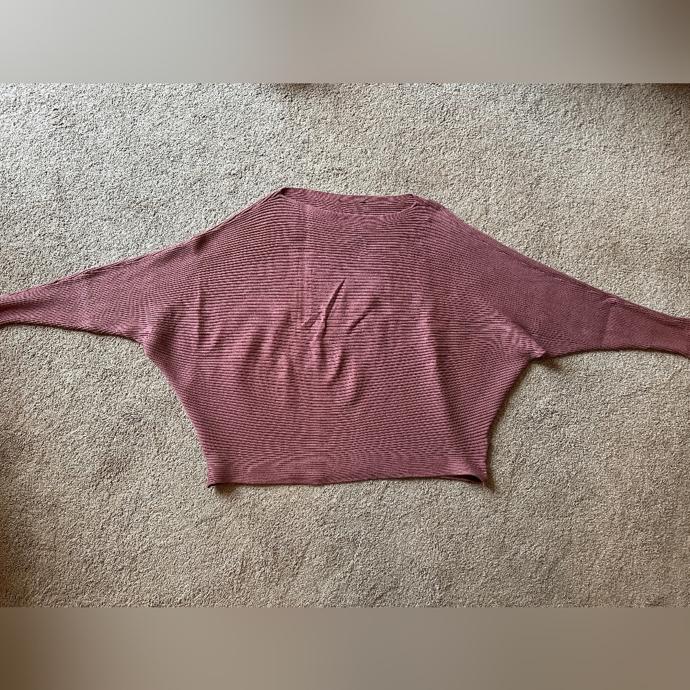 Mauve Ribbed Cowl Neck Sweater - Picture 4 of 6